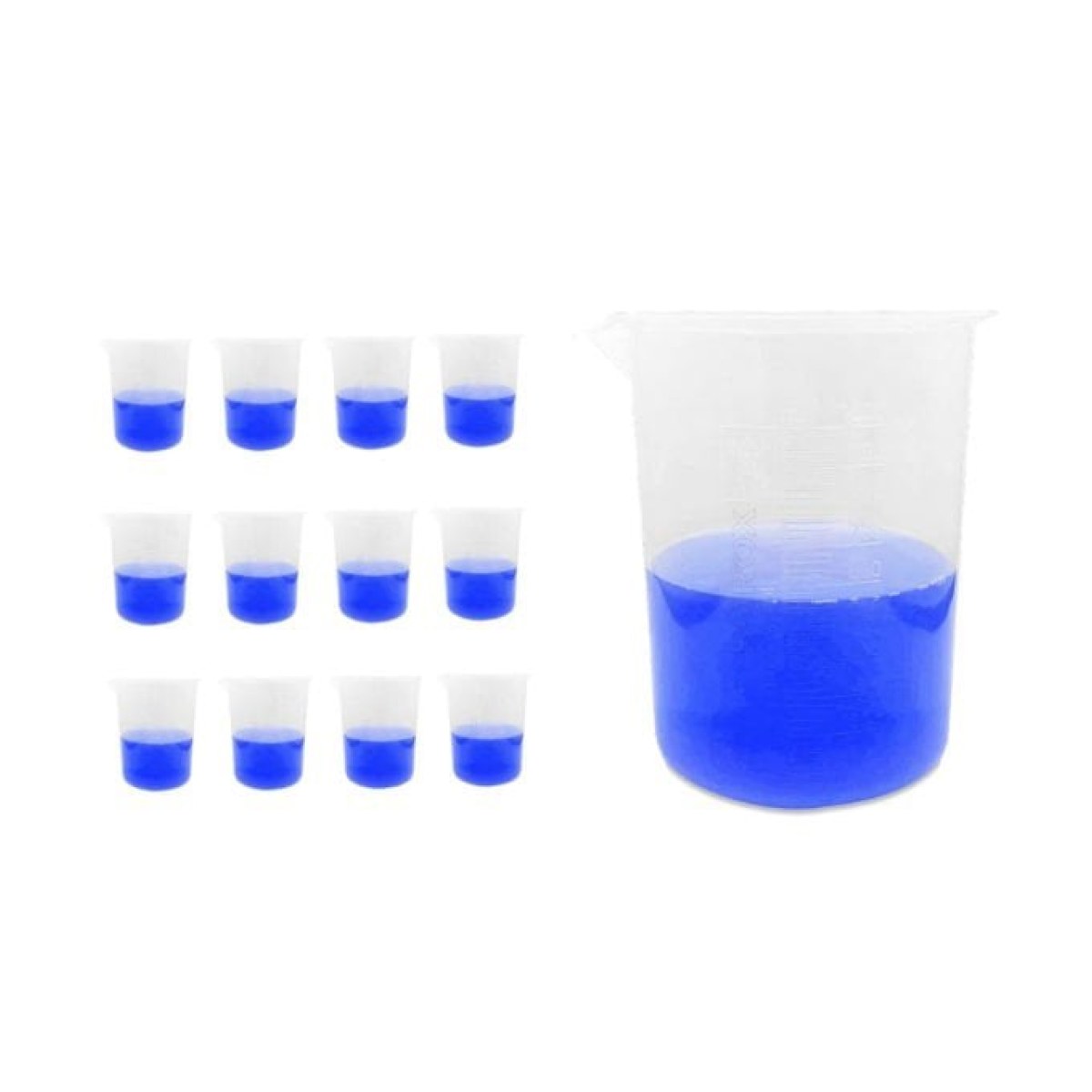 Borox Plastik Beher 1000 ml - Kabartma Dereceli - Plastic Beaker Autoclavable - 12 Adet Toptan