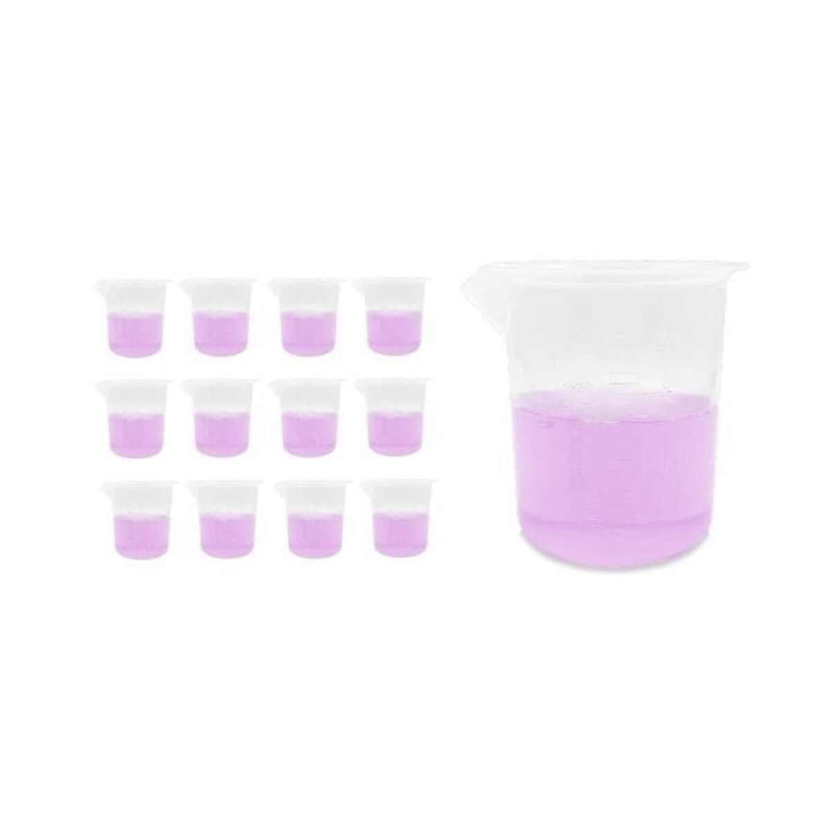 Borox Plastik Beher 100 ml - Kabartma Dereceli - Plastic Beaker Autoclavable - 12 Adet Toptan