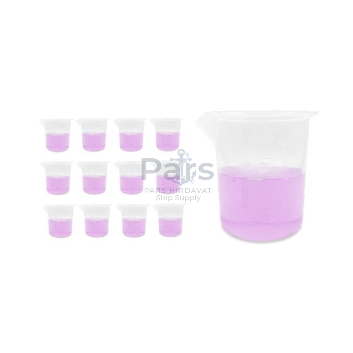 Borox Plastik Beher 100 ml - Kabartma Dereceli - Plastic Beaker Autoclavable - 12 pcs Toptan