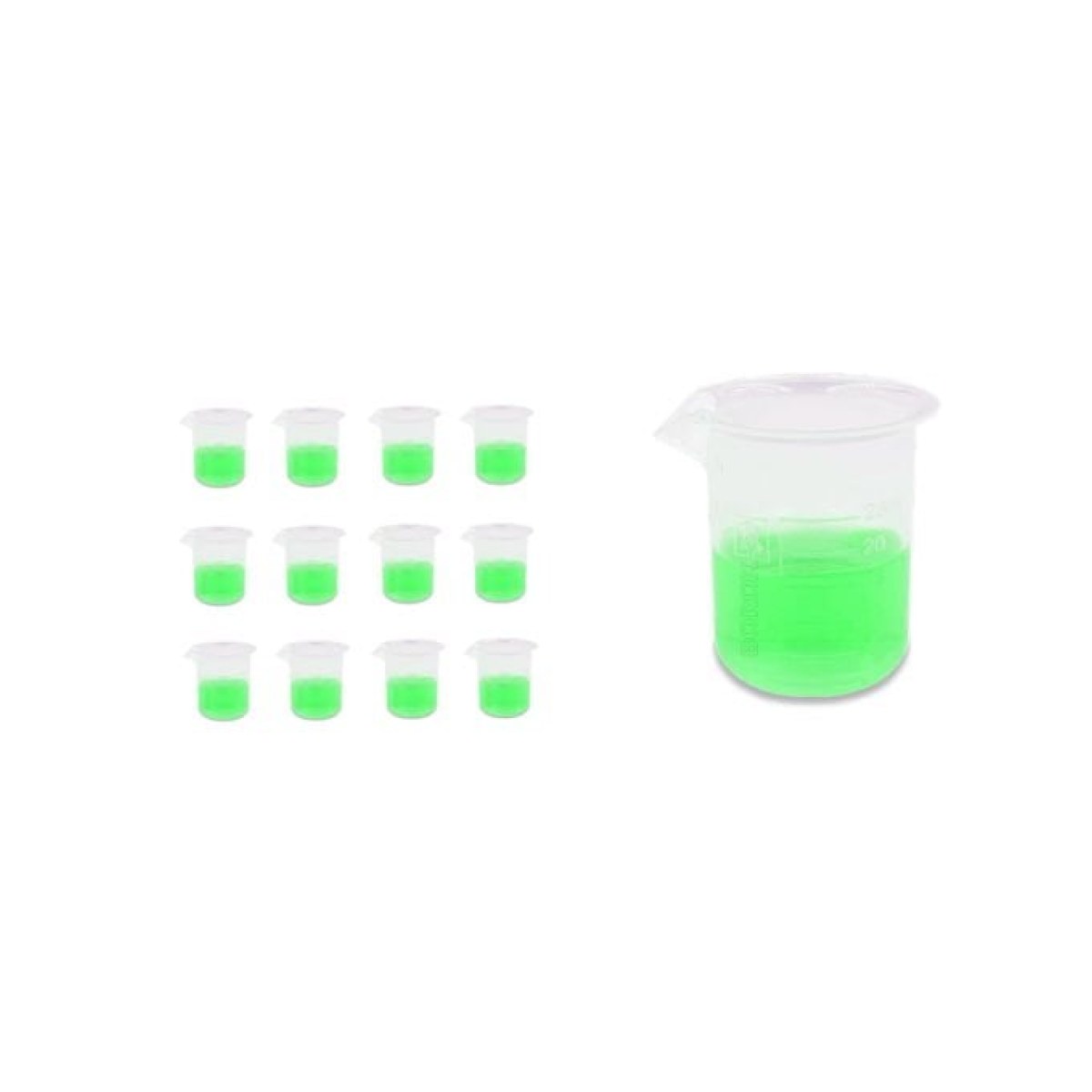 Borox Plastik Beher 25 ml - Kabartma Dereceli - Plastic Beaker Autoclavable - 12 Adet Toptan