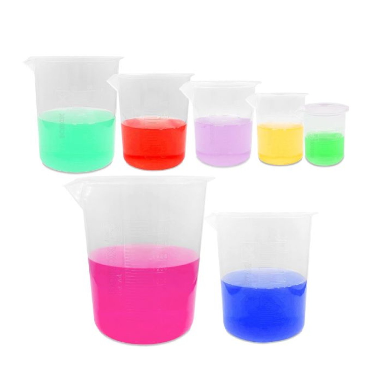 Borox Plastik Beher - Kabartma Dereceli - Plastic Beaker Autoclavable - 7 Farklı Hacim Toptan