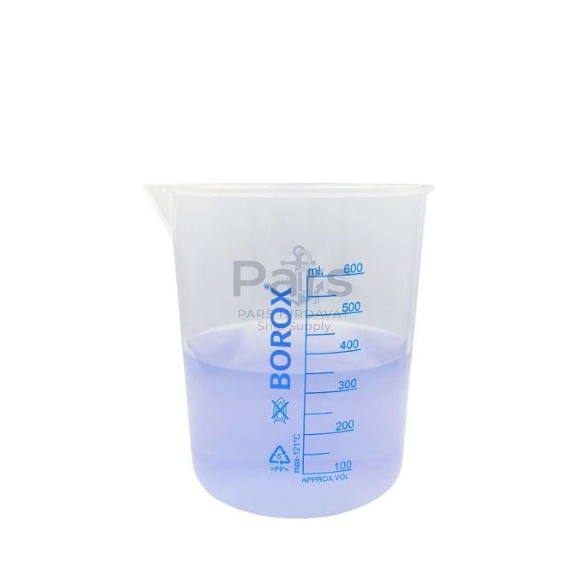 Borox Plastik Beher 600 ml - Ölçü Kabı - Blue Skala
