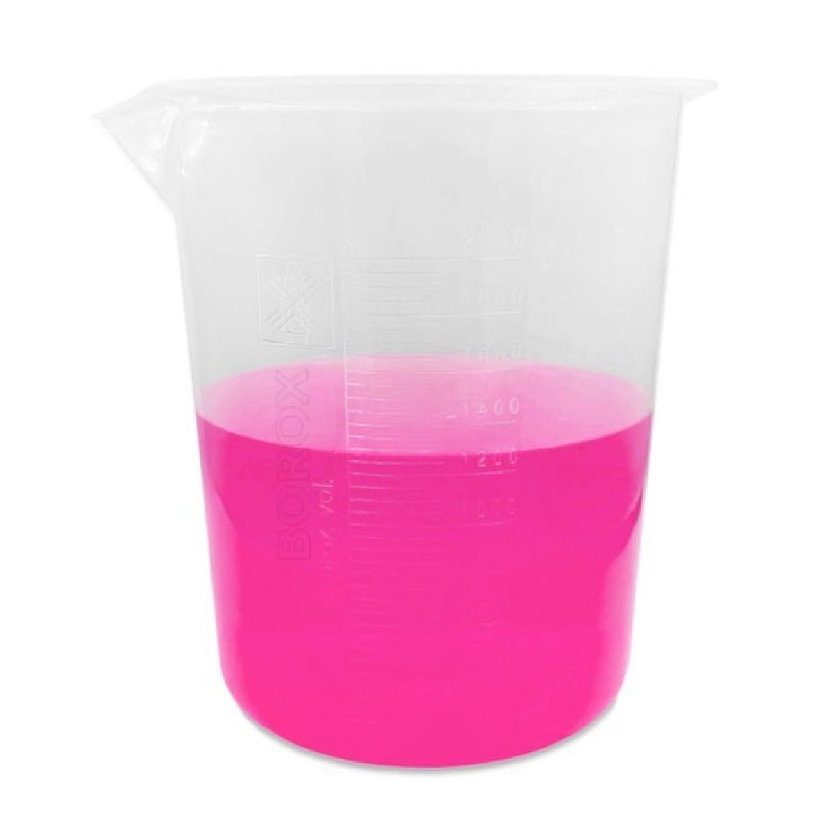 Borox Plastik Beher 2000 ml - Kabartma Dereceli - Plastic Beaker Autoclavable