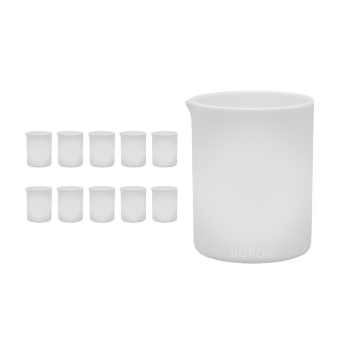 Teflon Beher 1000ml - PTFE Isıya Dayanıklı Beaker - 10 Adet
