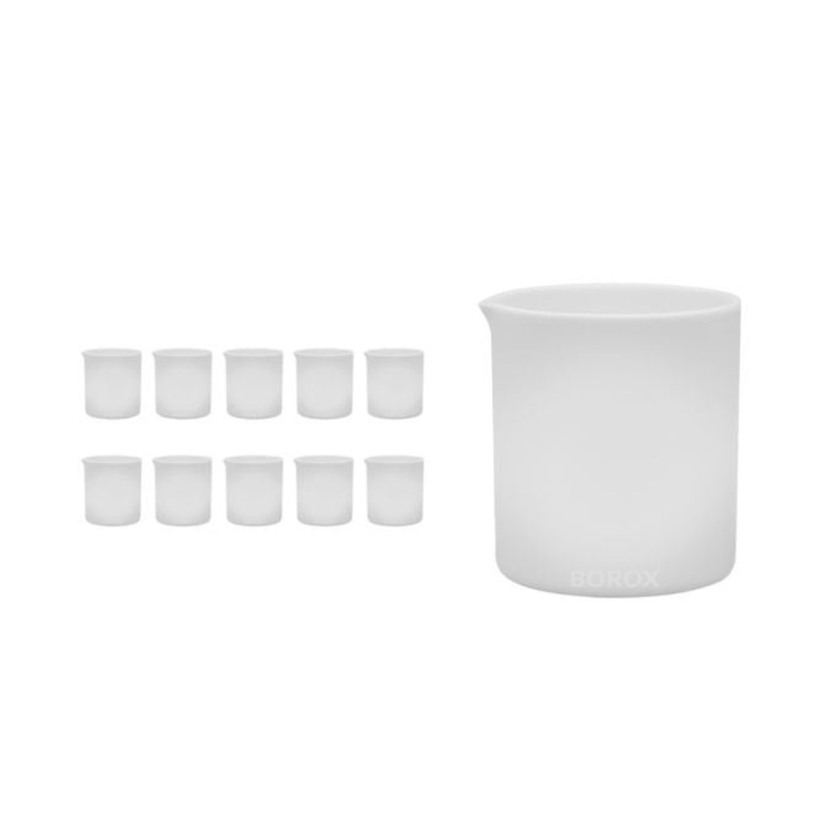 Teflon Beher 100 ml - PTFE Isıya Dayanıklı Beaker - 10 pcs