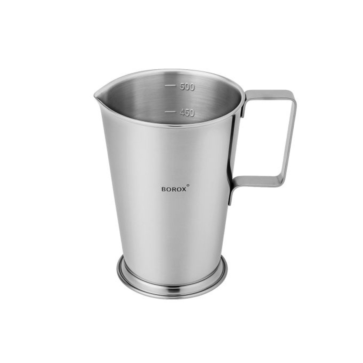 Borox Kulplu Standlı Paslanmaz Çelik Beher 500ml - Ölçü Kabı