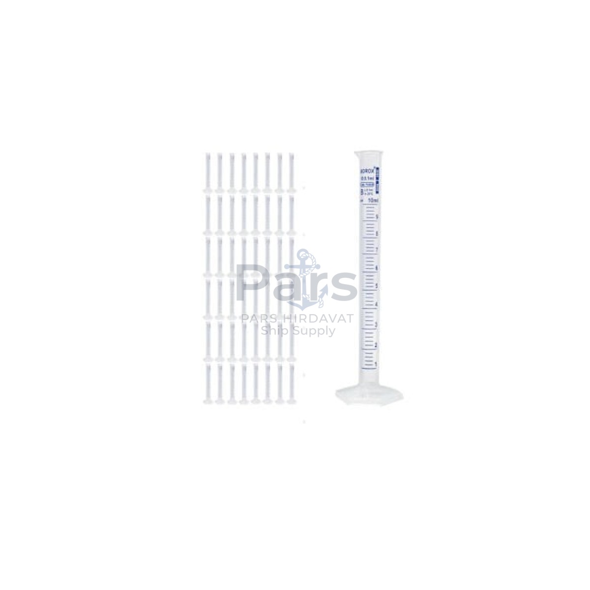 Borox Plastik Mezür 10 ml - Uzun Form - Dereceli Silindir Blue Skala - 48 pcs Toptan