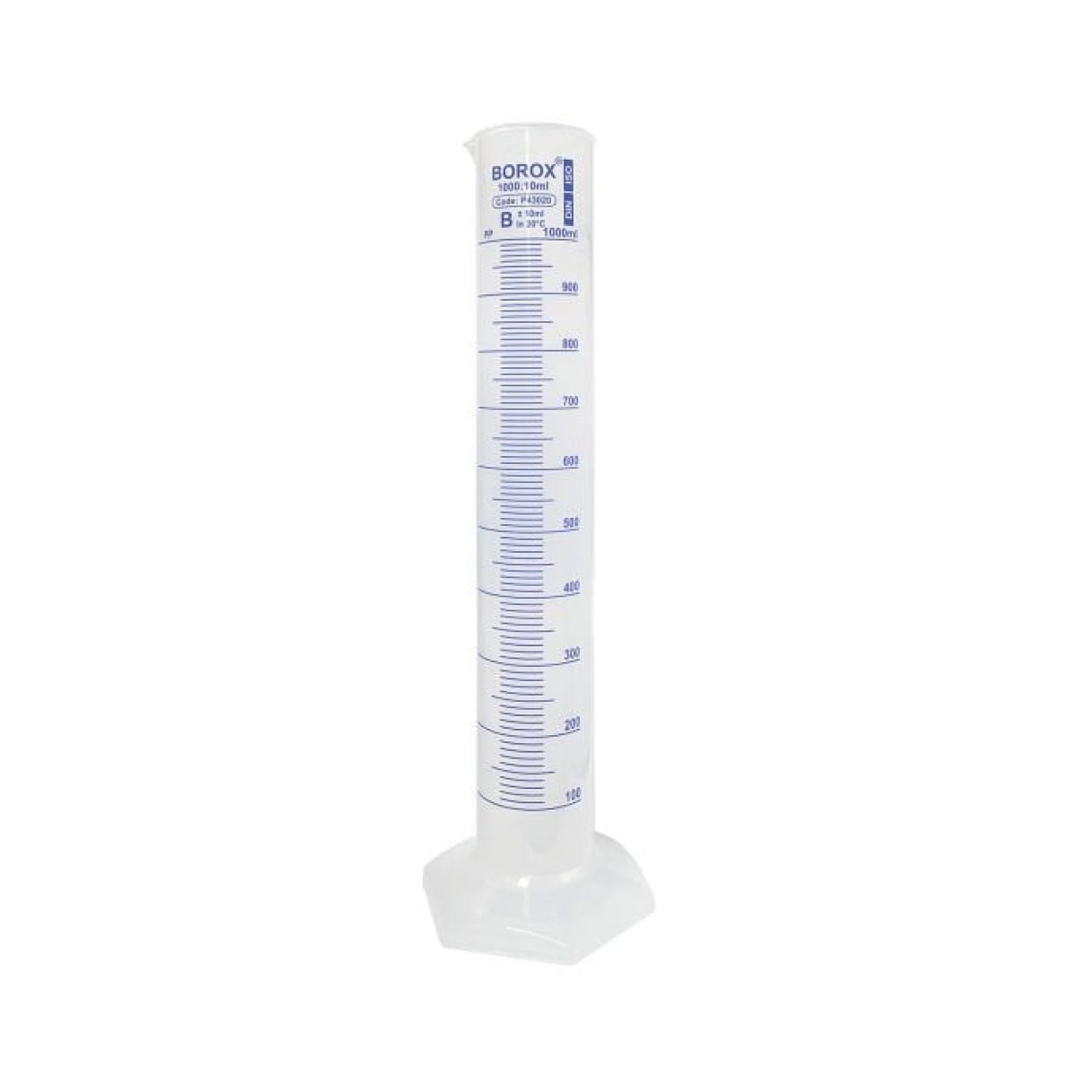 Borox Plastik Mezür 1000 ml - Uzun Form - Dereceli Silindir Blue Skala