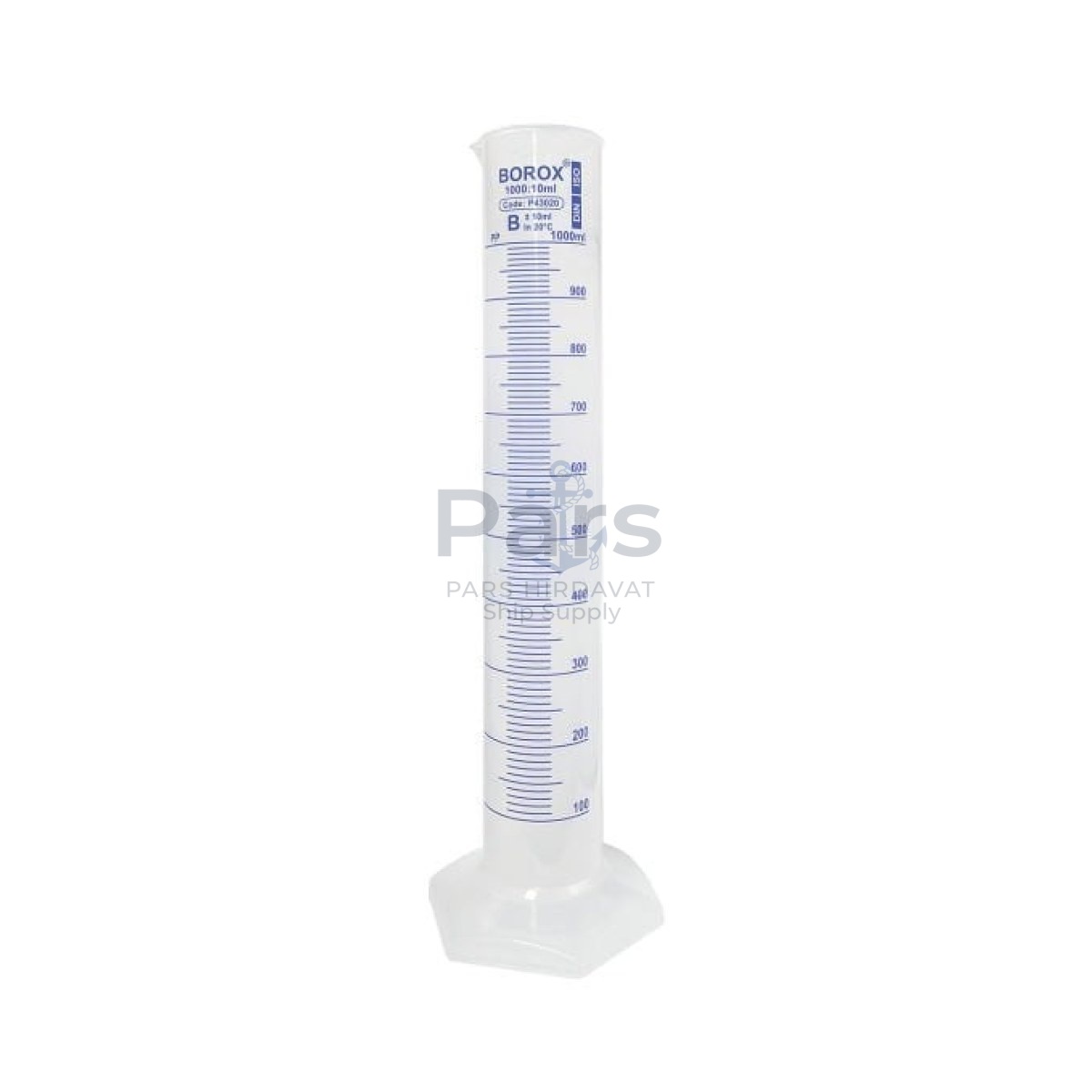 Borox Plastik Mezür 1000 ml - Uzun Form - Dereceli Silindir Blue Skala
