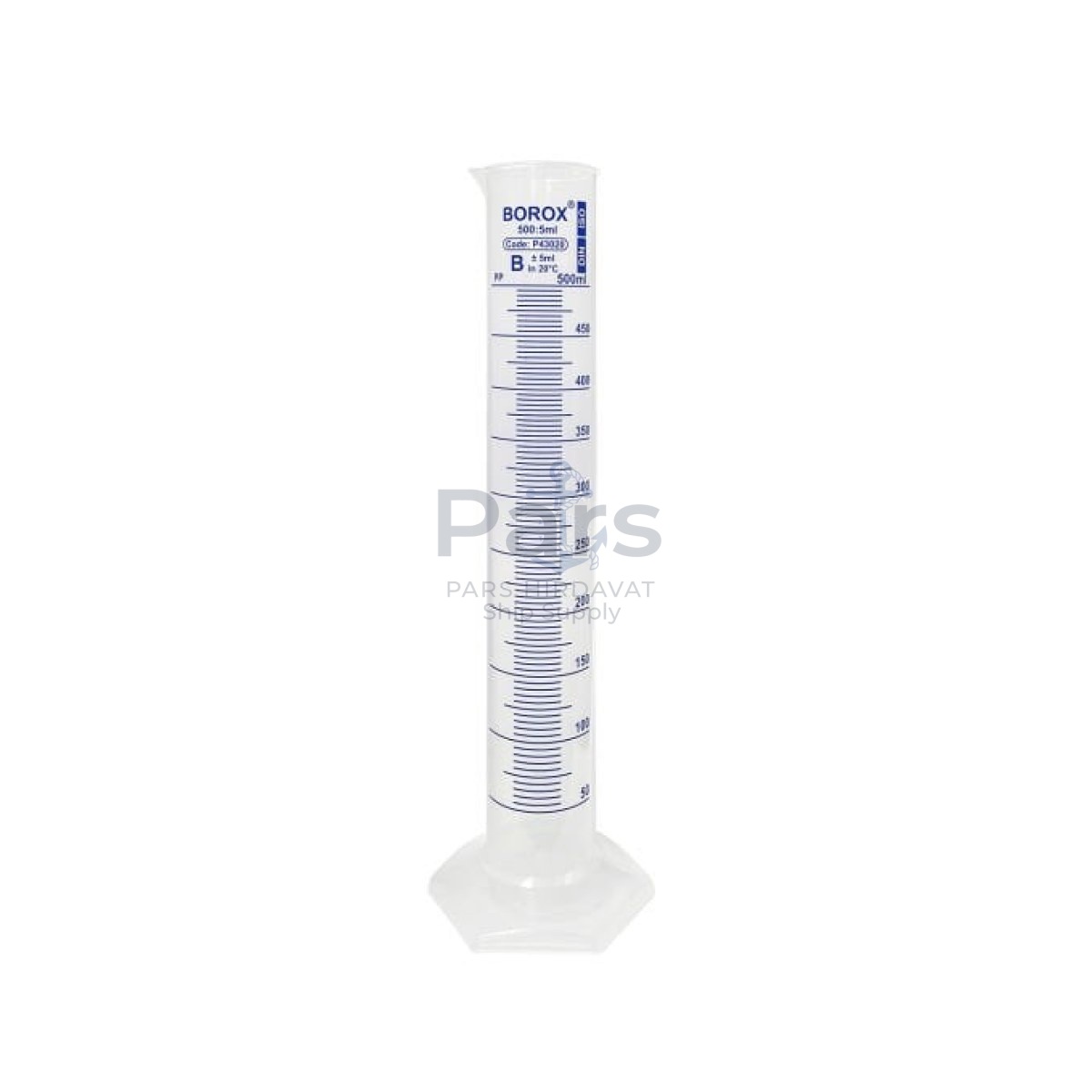 Borox Plastik Mezür 500 ml - Uzun Form - Dereceli Silindir Blue Skala