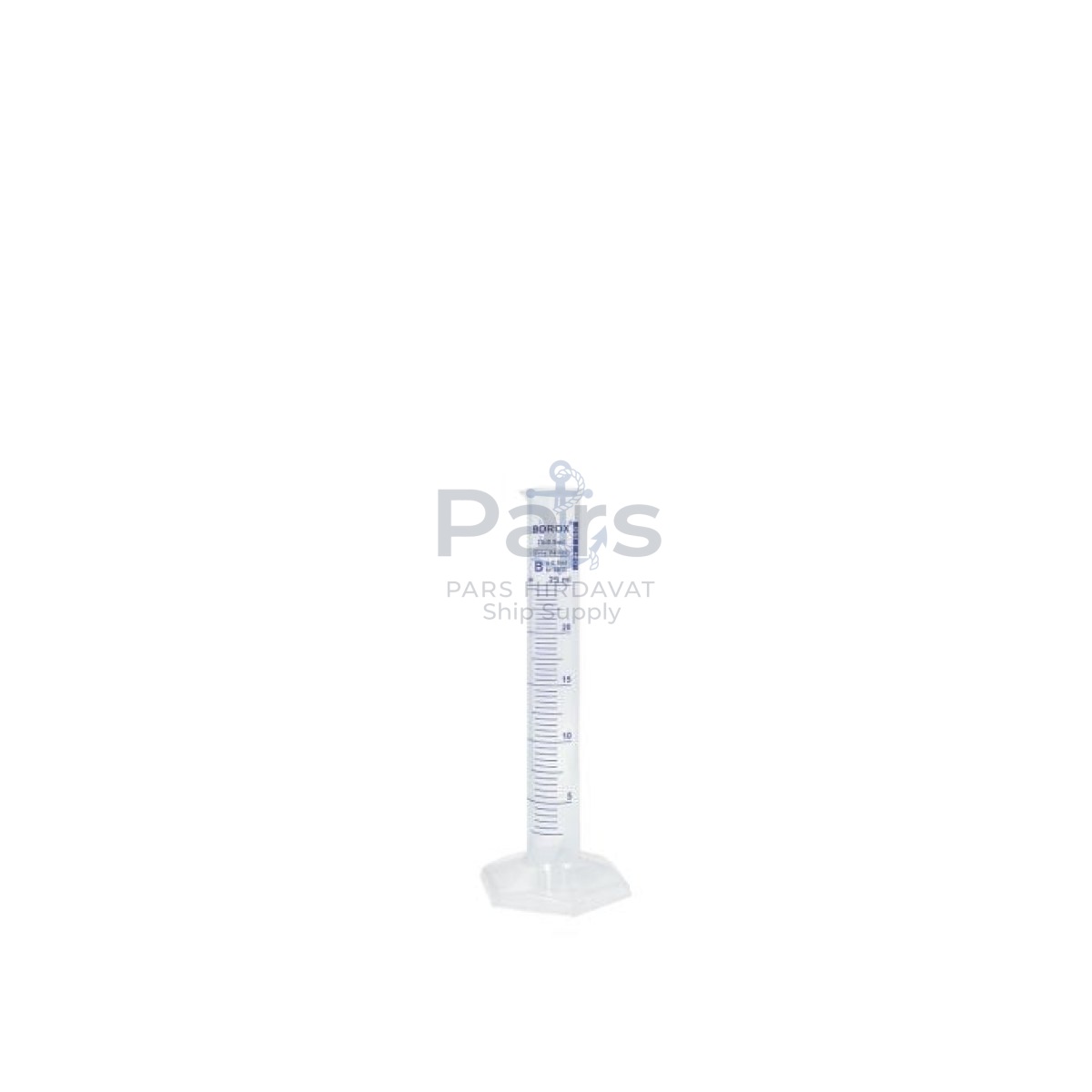 Borox Plastik Mezür 25 ml - Uzun Form - Dereceli Silindir Blue Skala