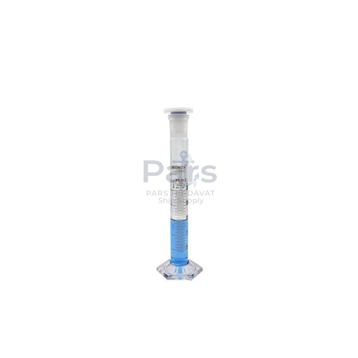 Borox Cam Çalkalamalı Mezür 25 ml - Plastik Tıpalı Dereceli Silindir