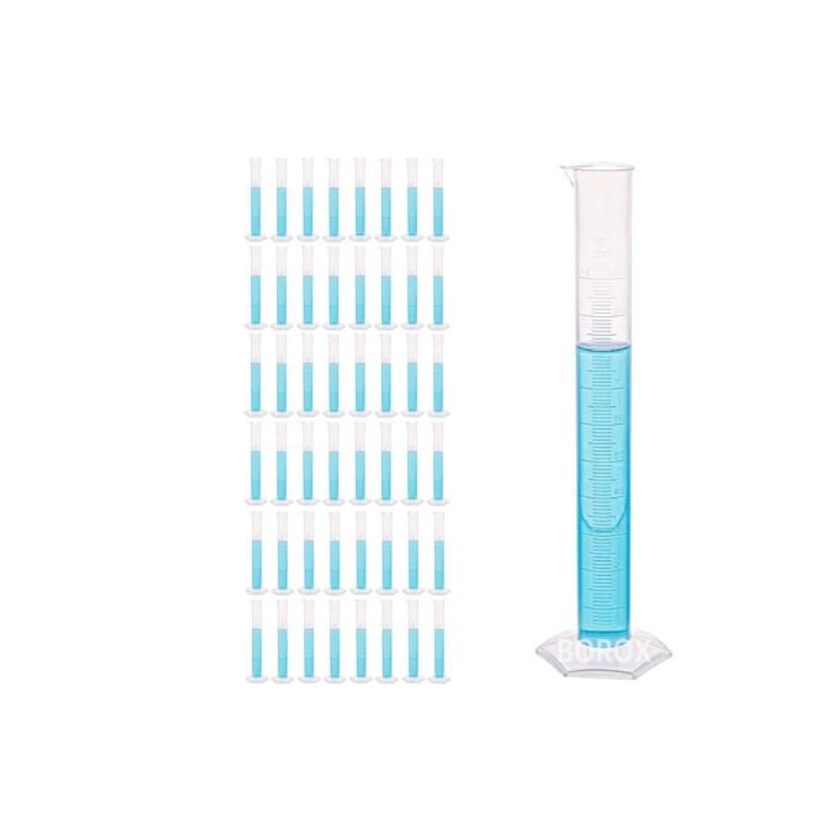 Borox Plastik Mezür 100ml - Uzun form Kabartma Skala 48 pcs Toptan