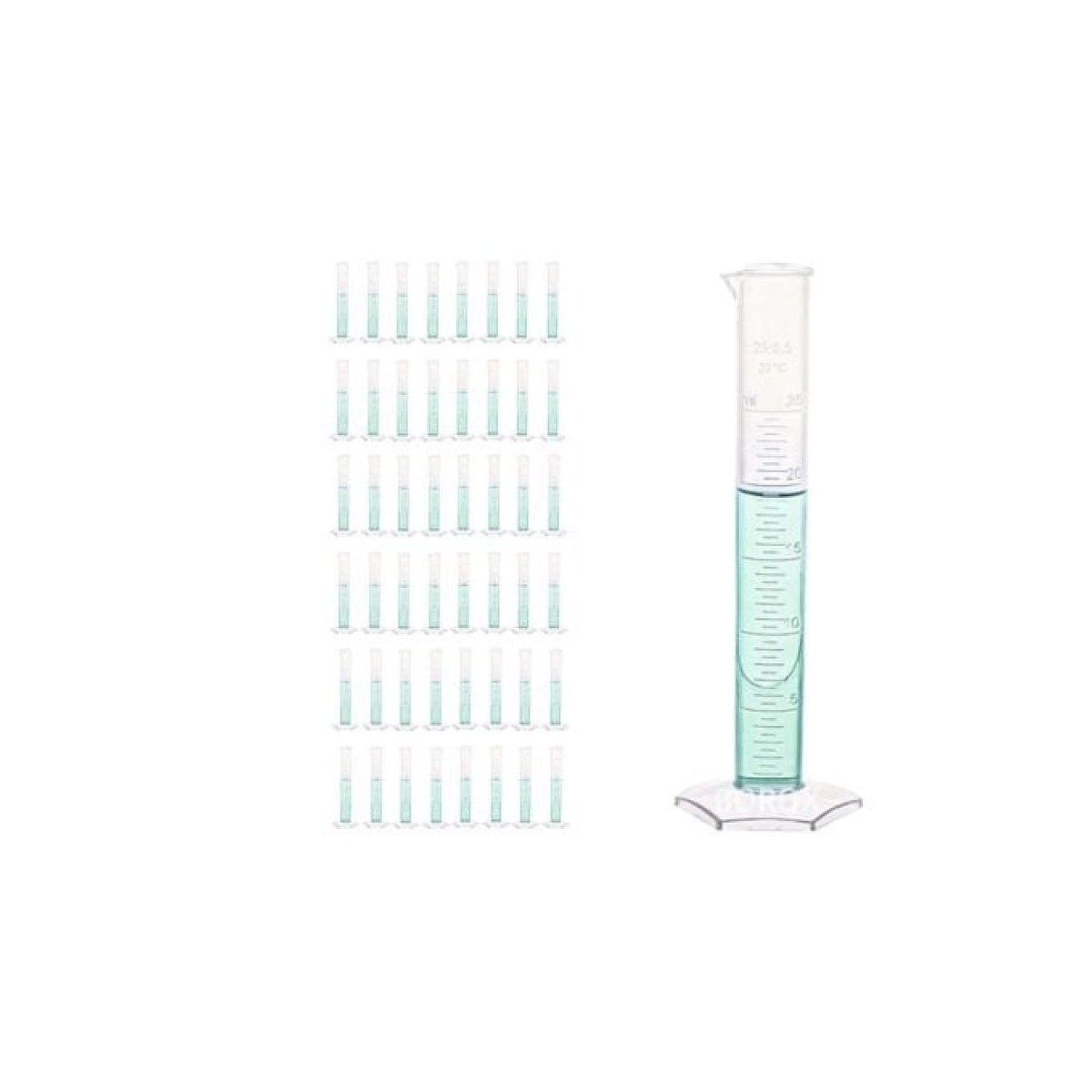 Borox Plastik Mezür 25 ml - Uzun form Kabartma Skala 48 Adet Toptan
