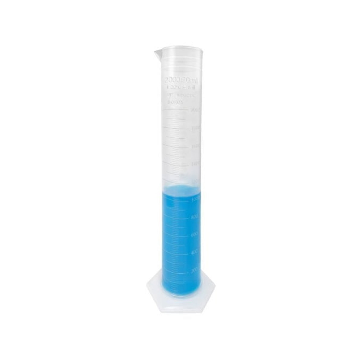 Borox Plastik Mezür 2000 ml - Uzun form Kabartma Skala