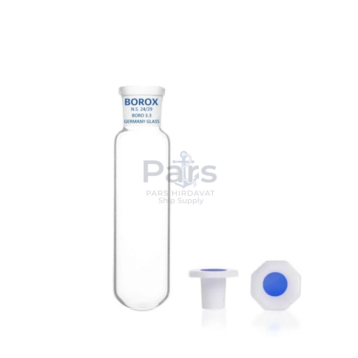 Borox Cam Deney Tüpü Kapaklı 55ml - Test Tüpü 24/29 Şilifli PP Tıpalı
