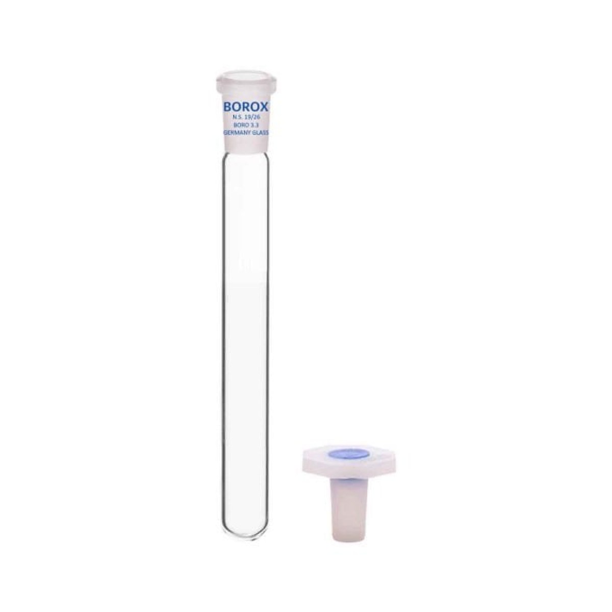 Borox Cam Deney Tüpü Kapaklı 40ml - Test Tüpü 19/26 Şilifli PP Tıpalı