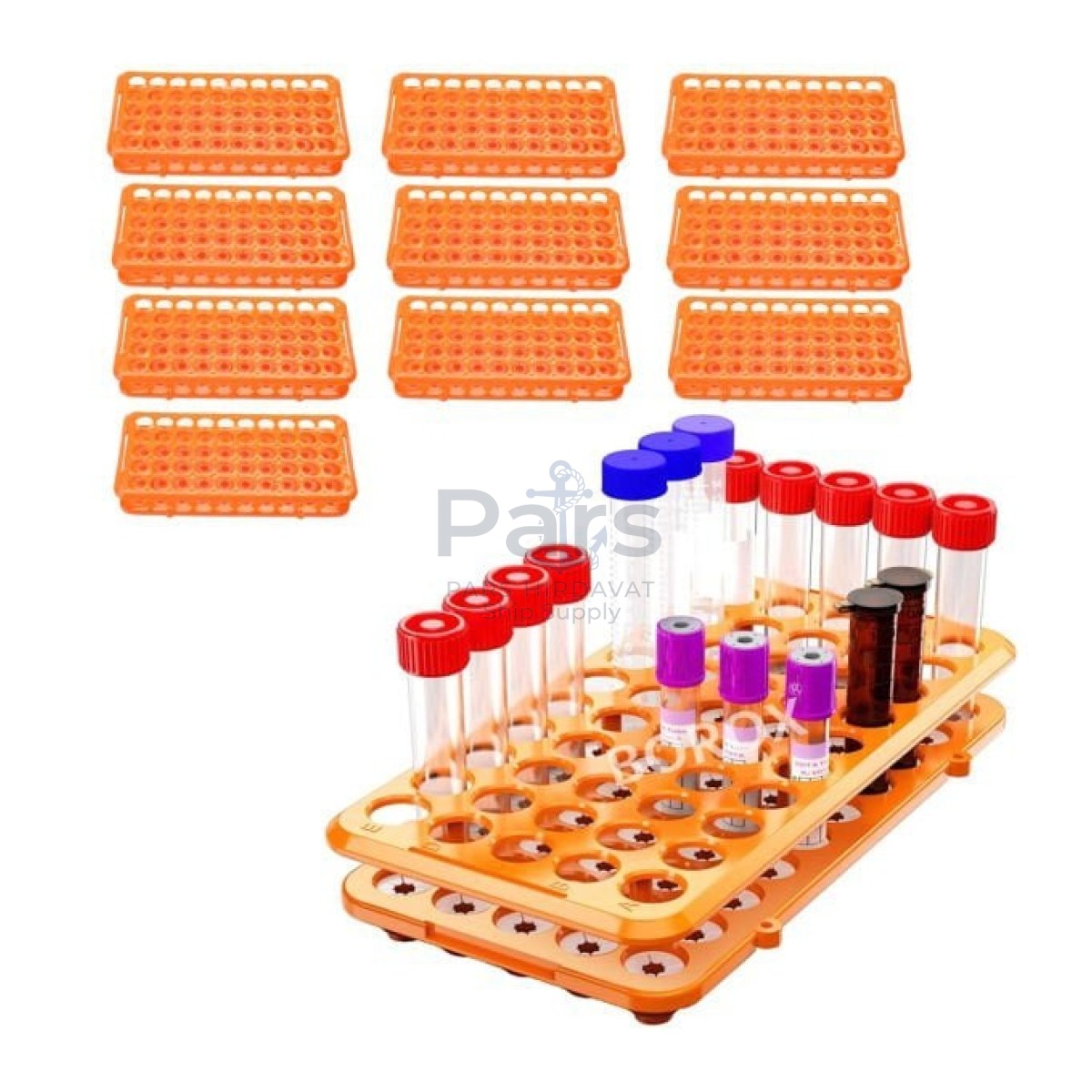 Deney Tüpü Standı 10mm-18mm Arası Tüpler İçin - 50 Delikli - 10 pcs/Paket