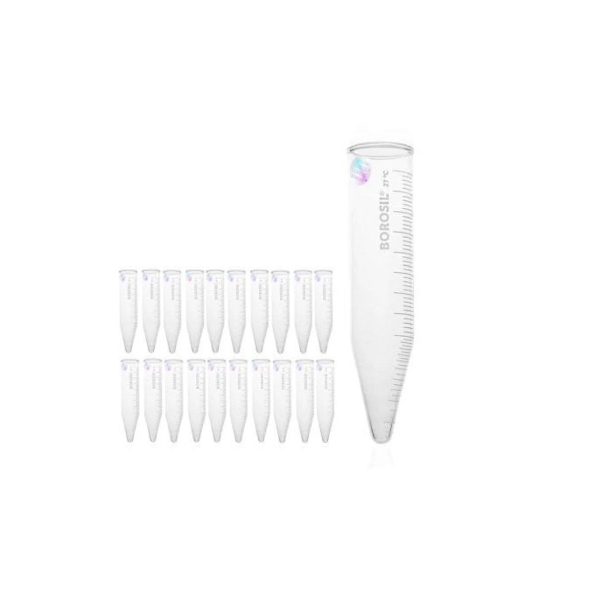 Borosil Cam Falkon Santrifüj Test Tüpü 50 ml Dereceli 20 pcs - Toptan