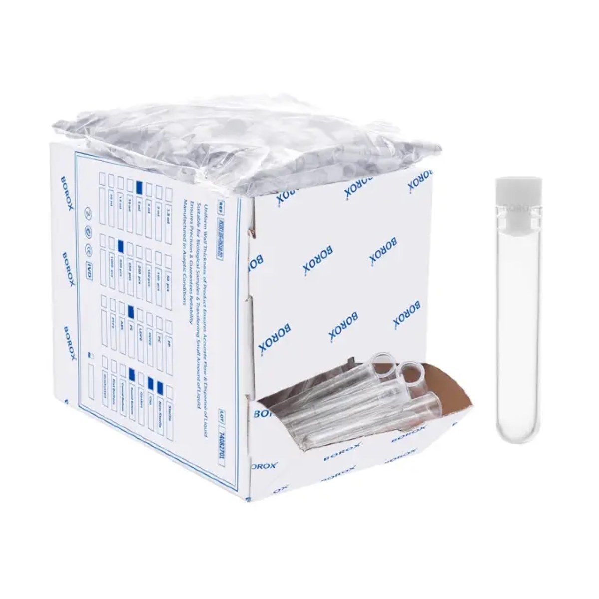 Test Tüpü P.S Kapaklı 12x75 mm - 5ml Santrifüj Tüpü 500 pcs