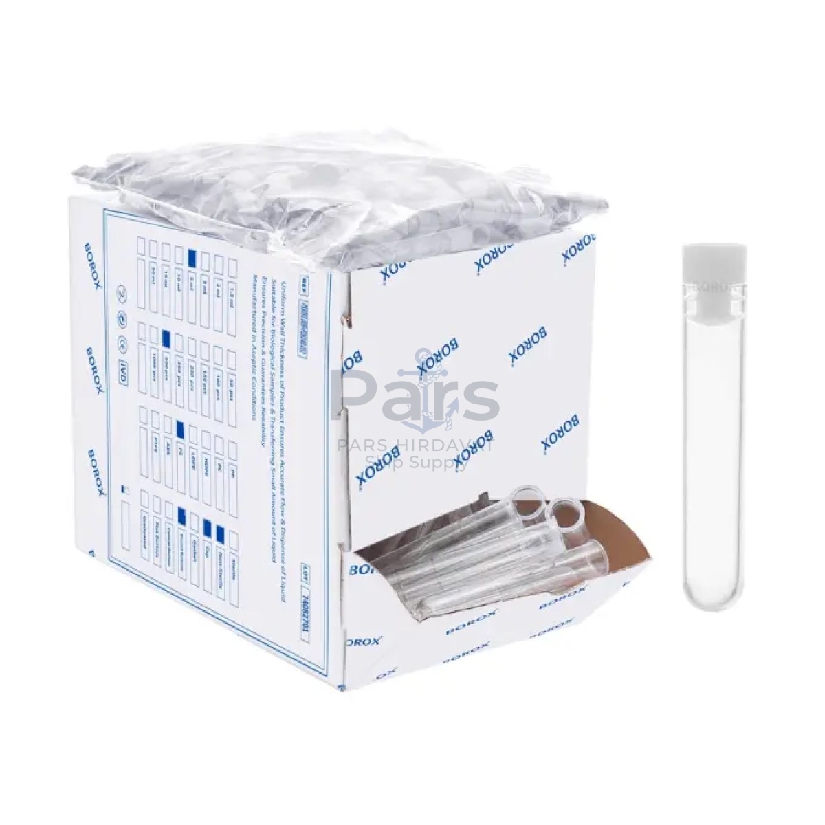 Test Tüpü P.S Kapaklı 12x75 mm - 5ml Santrifüj Tüpü 500 pcs