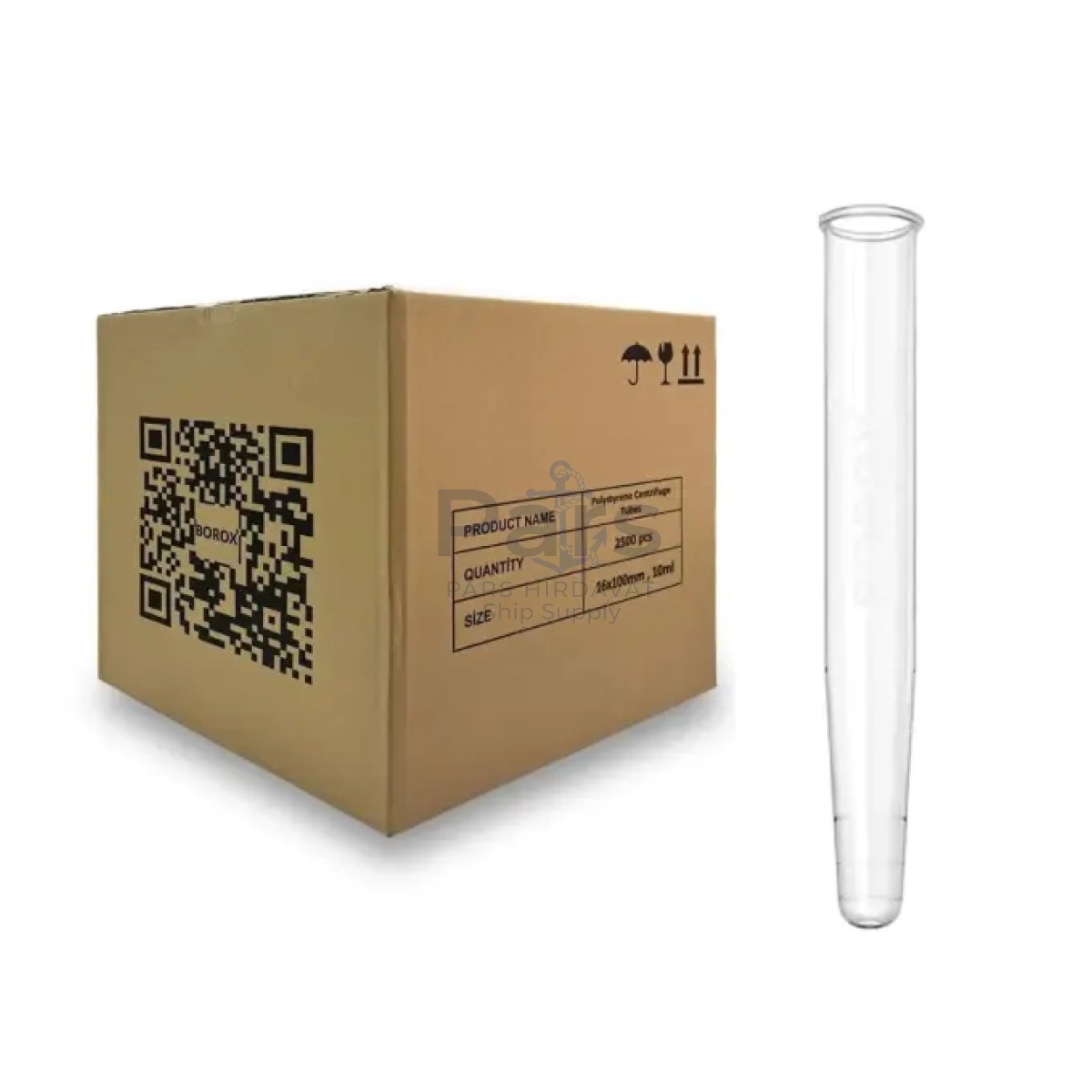 Plastik Test Tüpü 16x100mm - P.S Tüp 10ml Dibi Konik - 2500 pcs/10 Paket Toptan