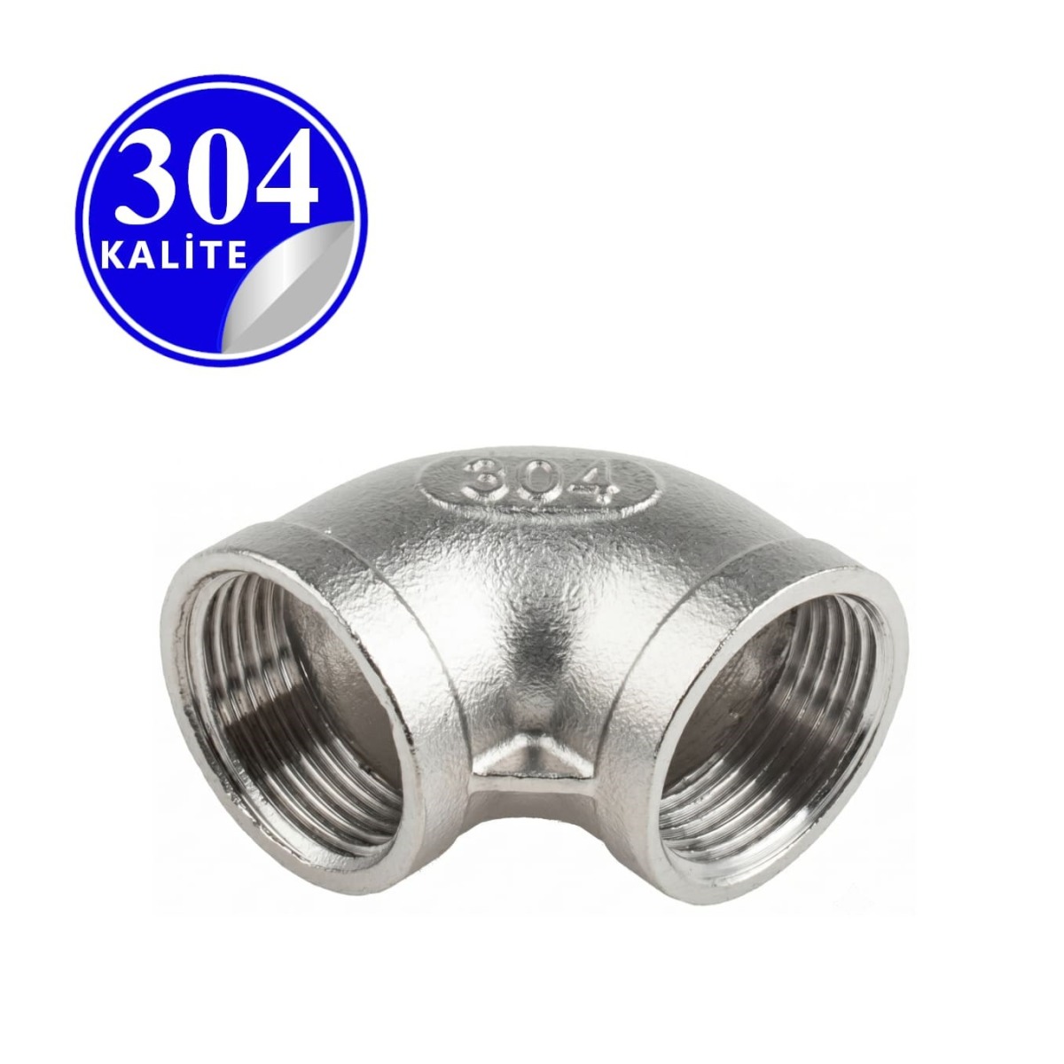 Paslanmaz Çelik 304 Kalite Dişli Dirsek - 3/4" (DN20)