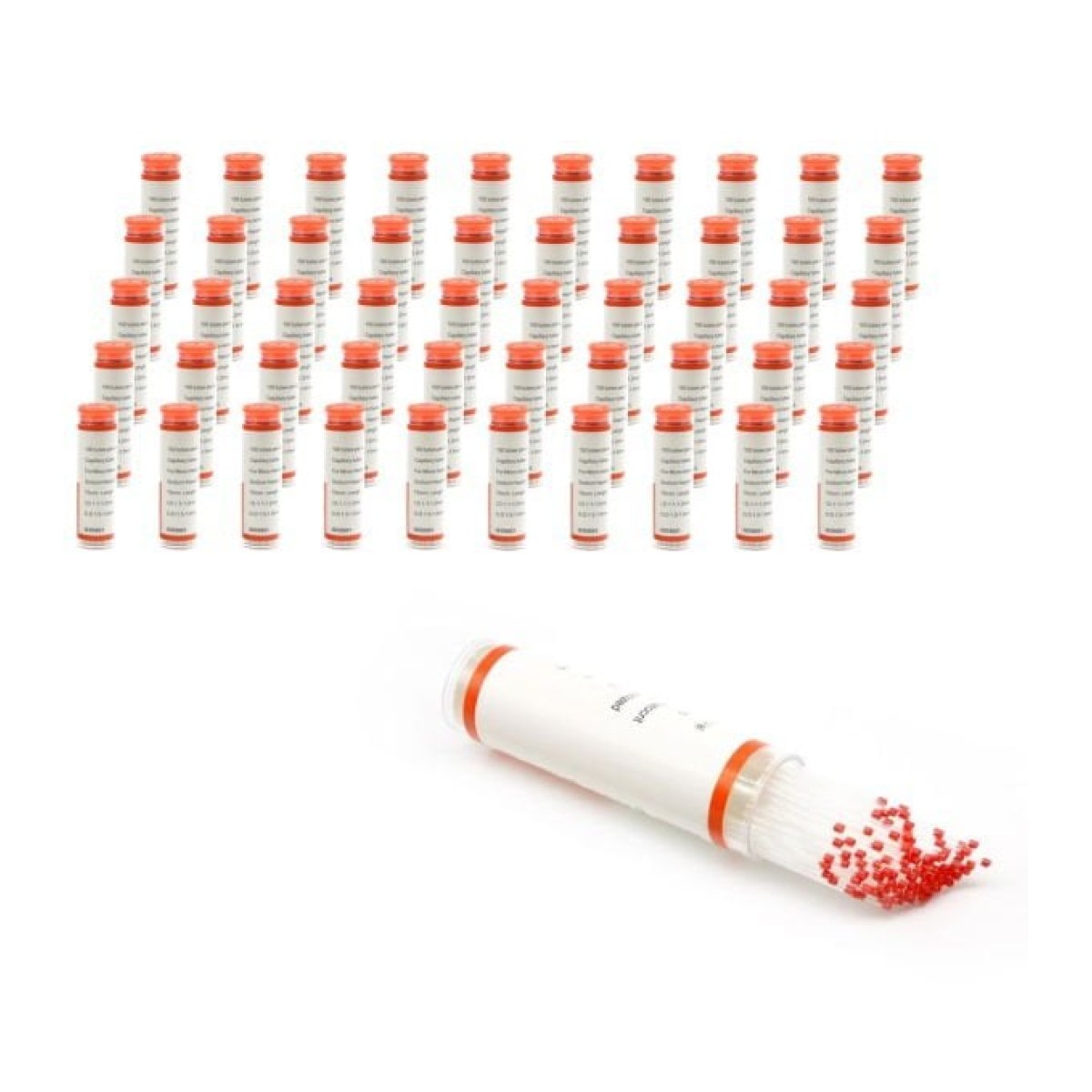 Mikrohematokrit Tüp Red Heparinli - Kapiler Tüp 50 Paket Toptan
