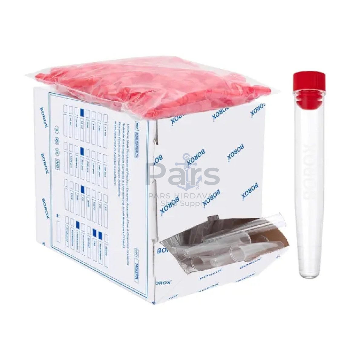 Plastik Test Tüpü Kapaklı 16x100mm - P.S Tüp 10ml Dibi Konik 250pcs