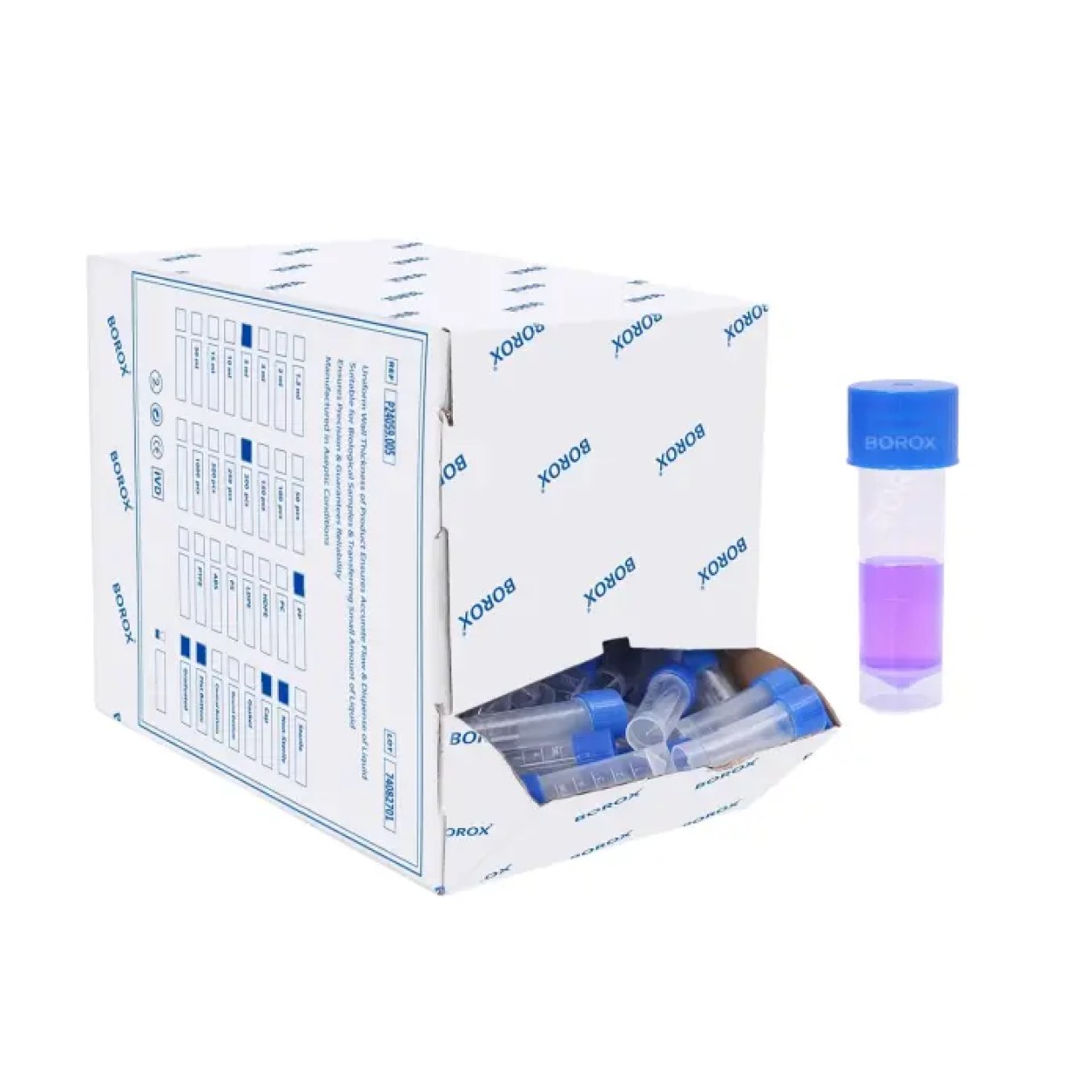 Cryo Tüp 5ml - Dıştan Vidalı Ayaklı Dibi Düz Nonsteril 200lü