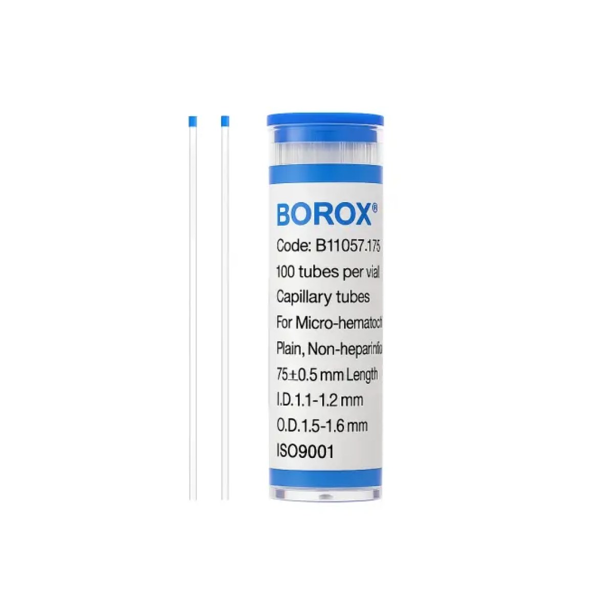 Mikrohematokrit Tüp Blue Heparinsiz - Kapiler Tüp 100 pcs