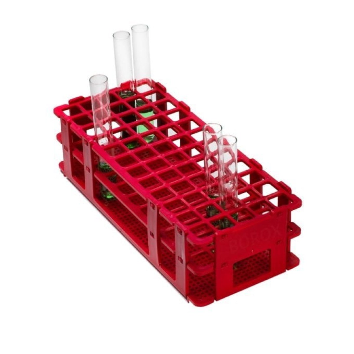 Borox Deney Tüpü Standı 60 Tüplük 16 mm - Plastik Red