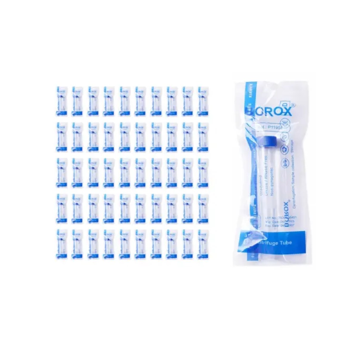 Falkon Tüpü 15 ml Steril - Dibi Konik Santrifüj Tüpü 50 Adet
