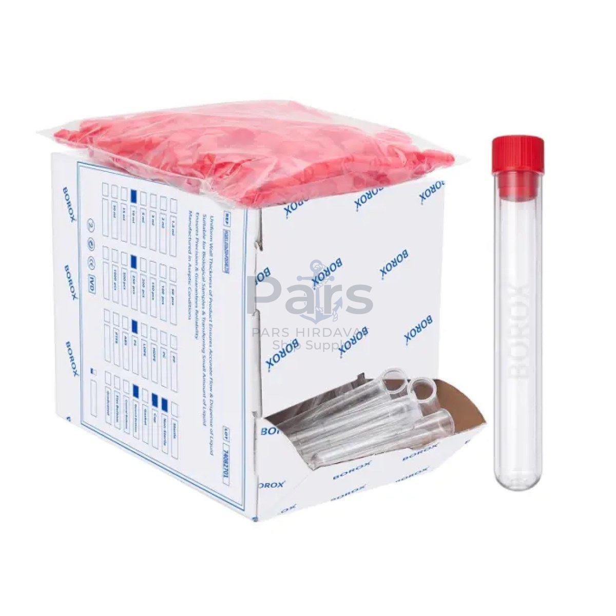 Test Tüpü P.S Kapaklı 16x100mm - 10ml Santrifüj Tüpü 250pcs