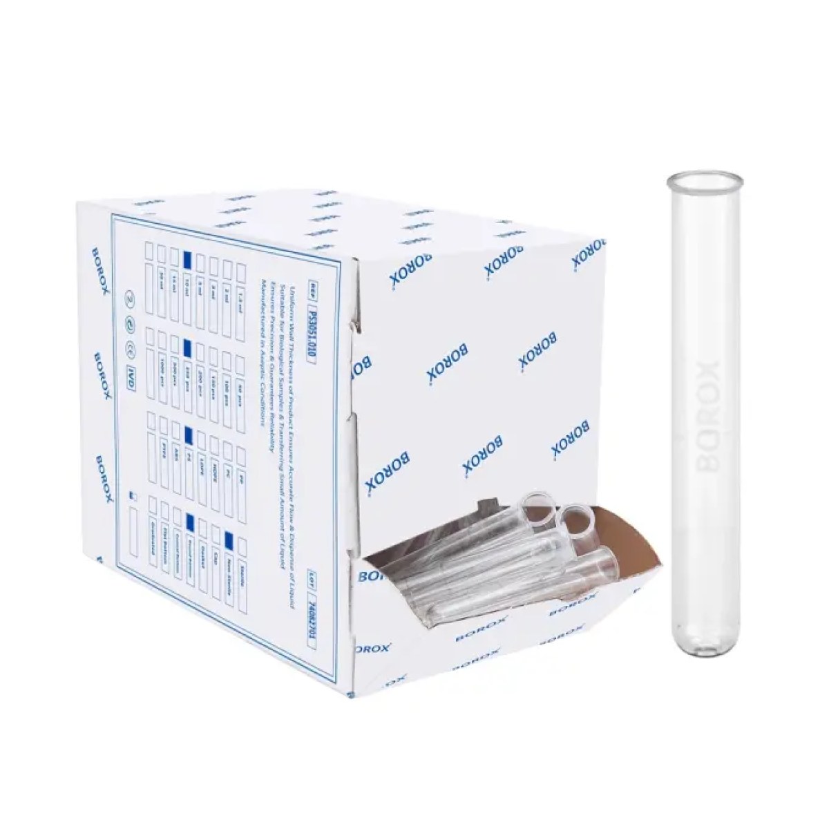 Test Tüpü P.S 16x100mm - 10ml Santrifüj Deney Tüpü 250 pcs