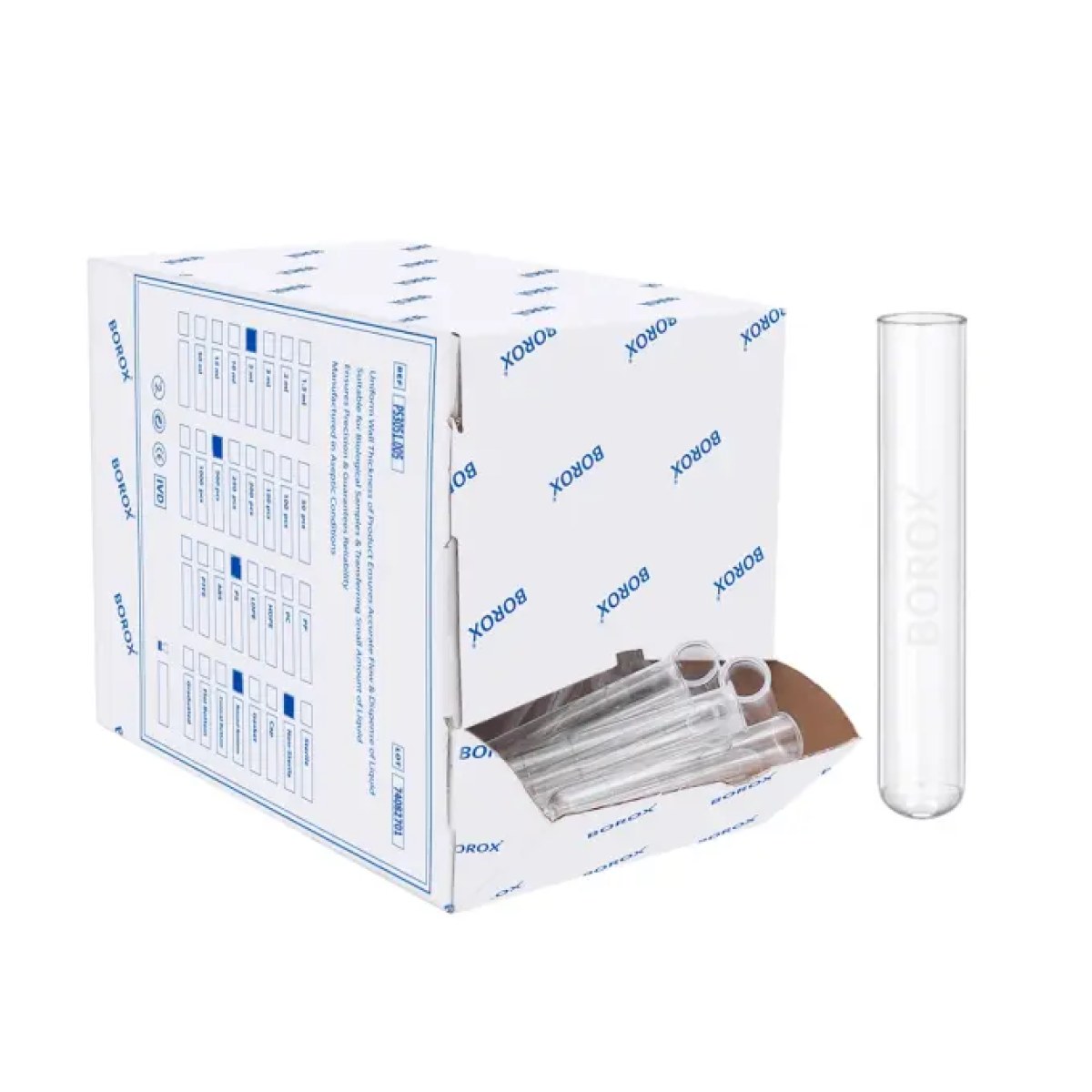 Test Tüpü P.S 12x75 mm - 5ml Santrifüj Deney Tüpü 500 pcs
