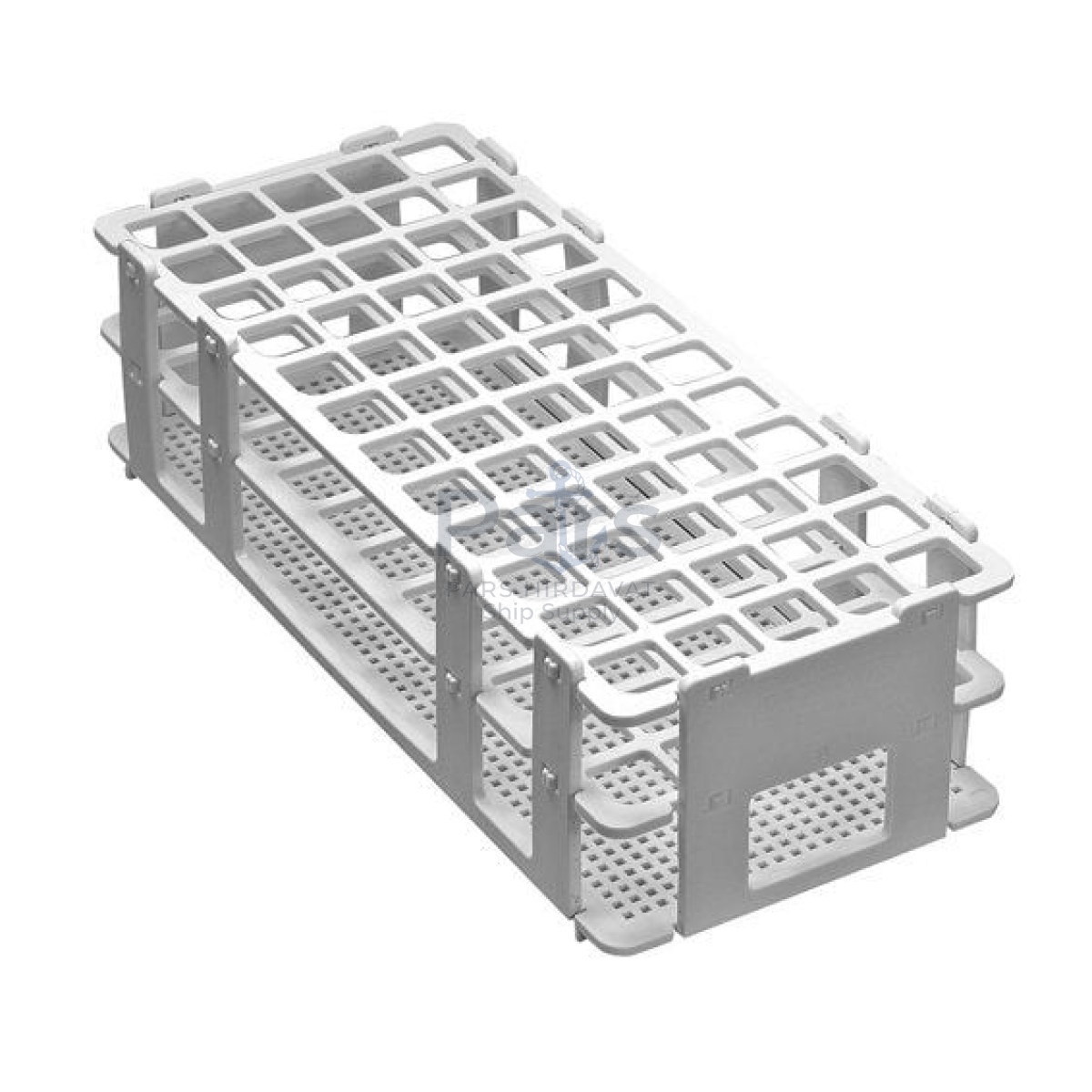 Borox Deney Tüpü Standı 60 Delik 16mm - Plastik White Tüplük