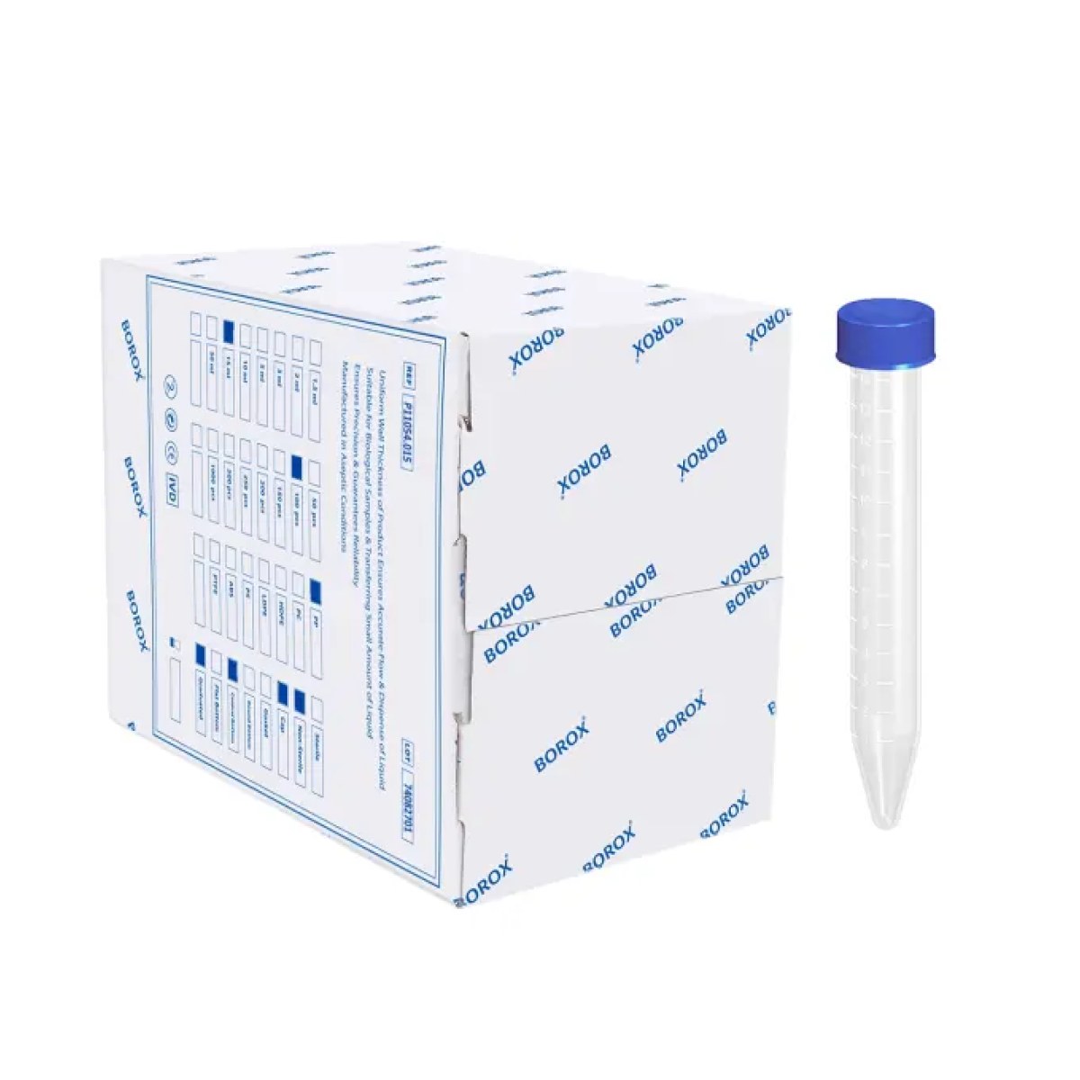 Falkon Tüpü 15 ml - Dibi Konik Santrifüj Test Tüpü 100 Adet