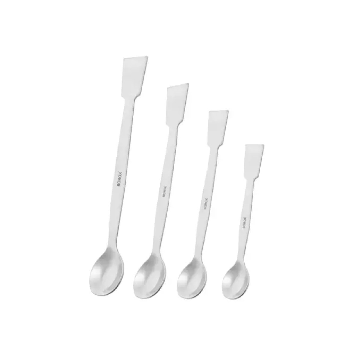 Borox Metal Spatül Makro - Stainless Steel Spatula - 4 Ölçü Set
