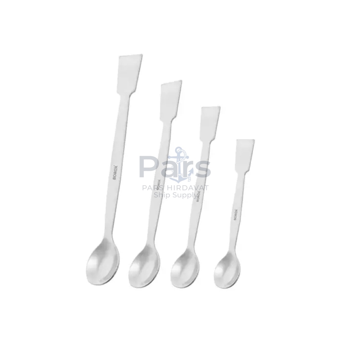 Borox Metal Spatül Makro - Stainless Steel Spatula - 4 Ölçü Set