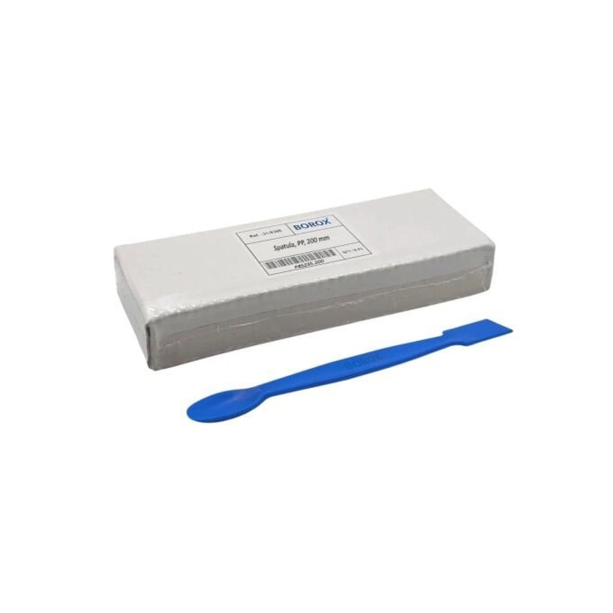 Borox PP Spatül 20cm Mavi - Plastik Spatula Laboratuvar Kaşığı - Yüksek Kalite - 10 Adet Toptan