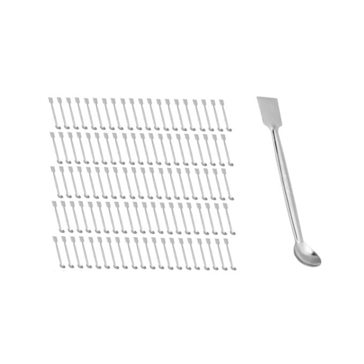 Borox Metal Spatül Kaşıklı İnce 15cm - Öğrenci Spatula 100 Adet Toptan