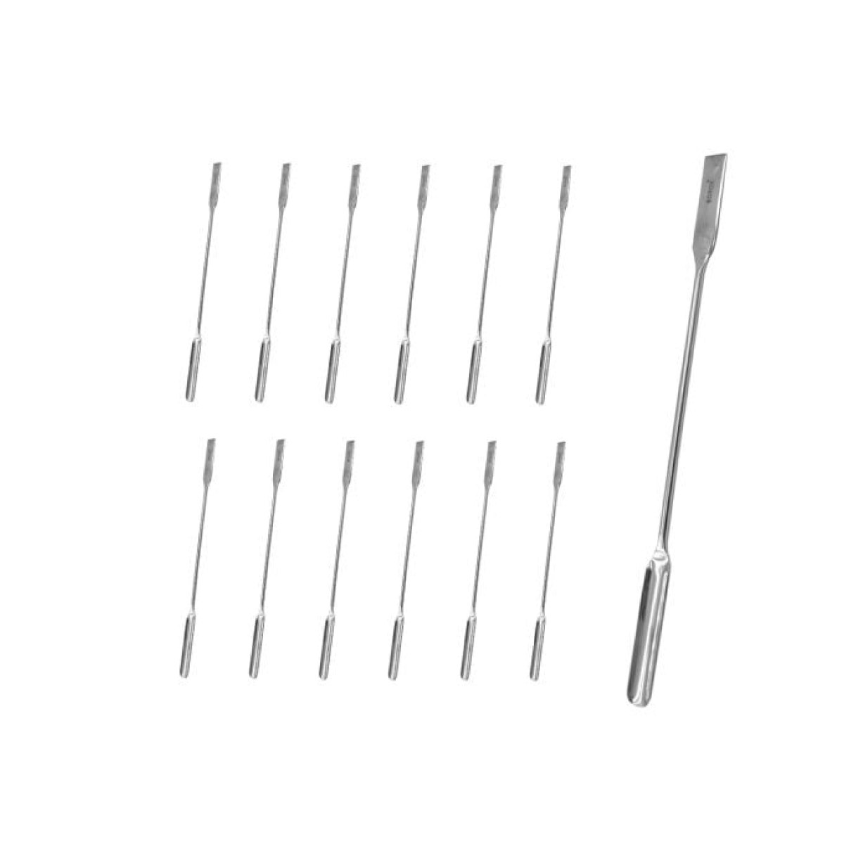 Borox Metal Spatül Oluklu 18 cm - Paslanmaz Çelik Spatula - 12 Adet Toptan