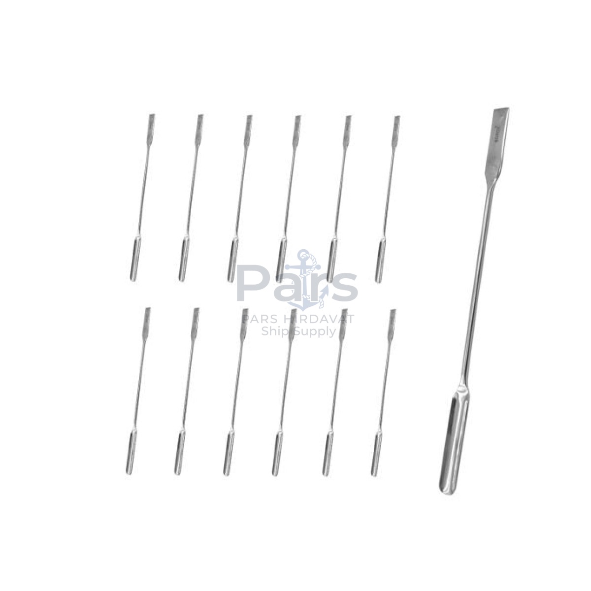 Borox Metal Spatül Oluklu 18 cm - Stainless Steel Spatula - 12 pcs Toptan