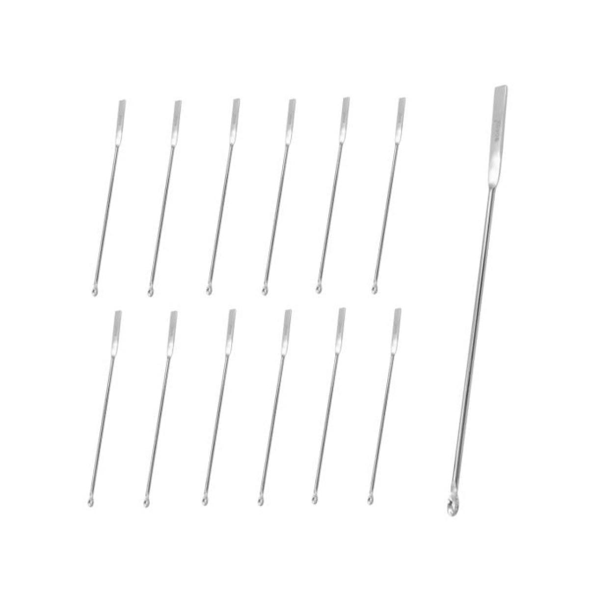 Borox Metal Spatül Mikro Kaşıklı 21 cm - Stainless Steel Spatula - 12 pcs Toptan