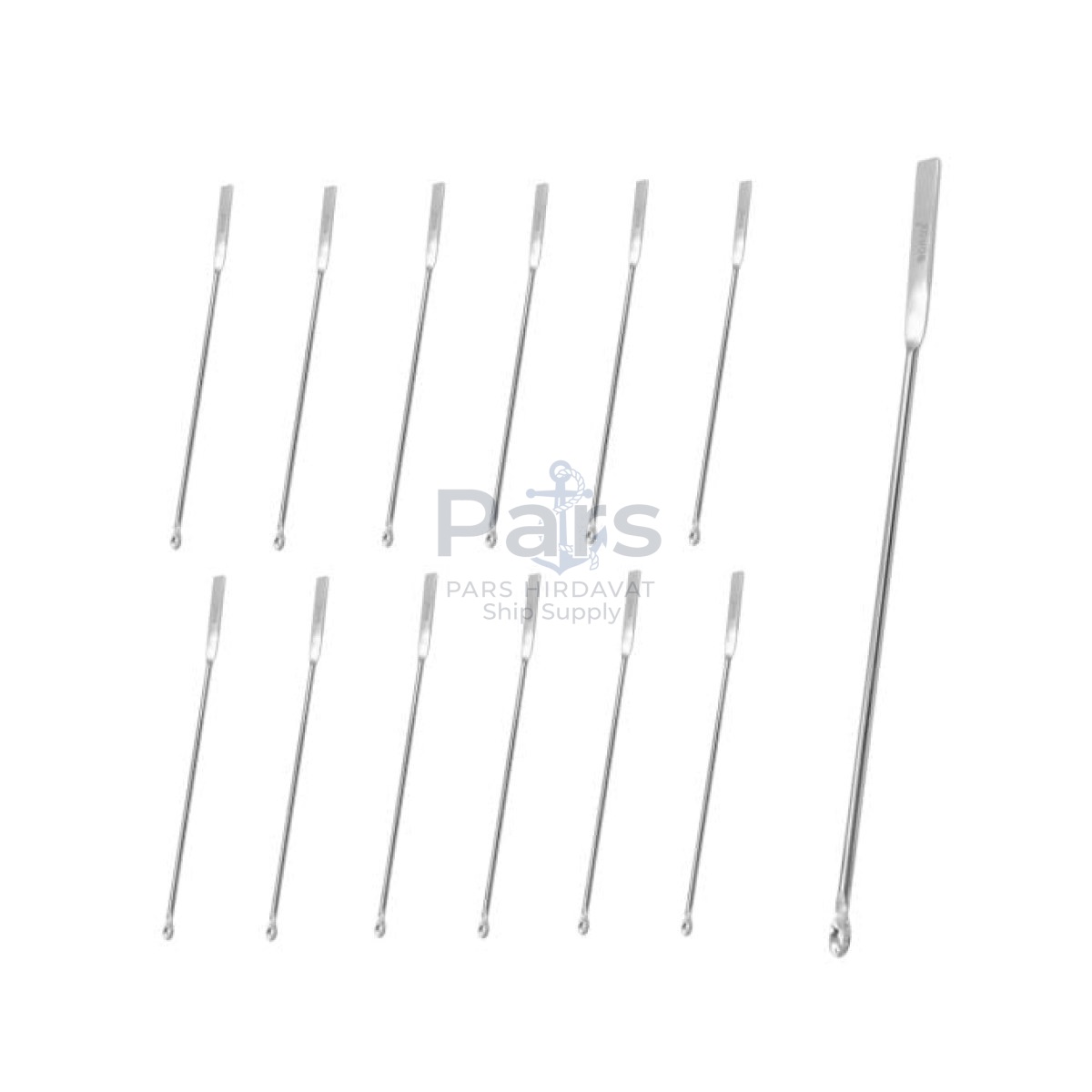 Borox Metal Spatül Mikro Kaşıklı 21 cm - Stainless Steel Spatula - 12 pcs Toptan