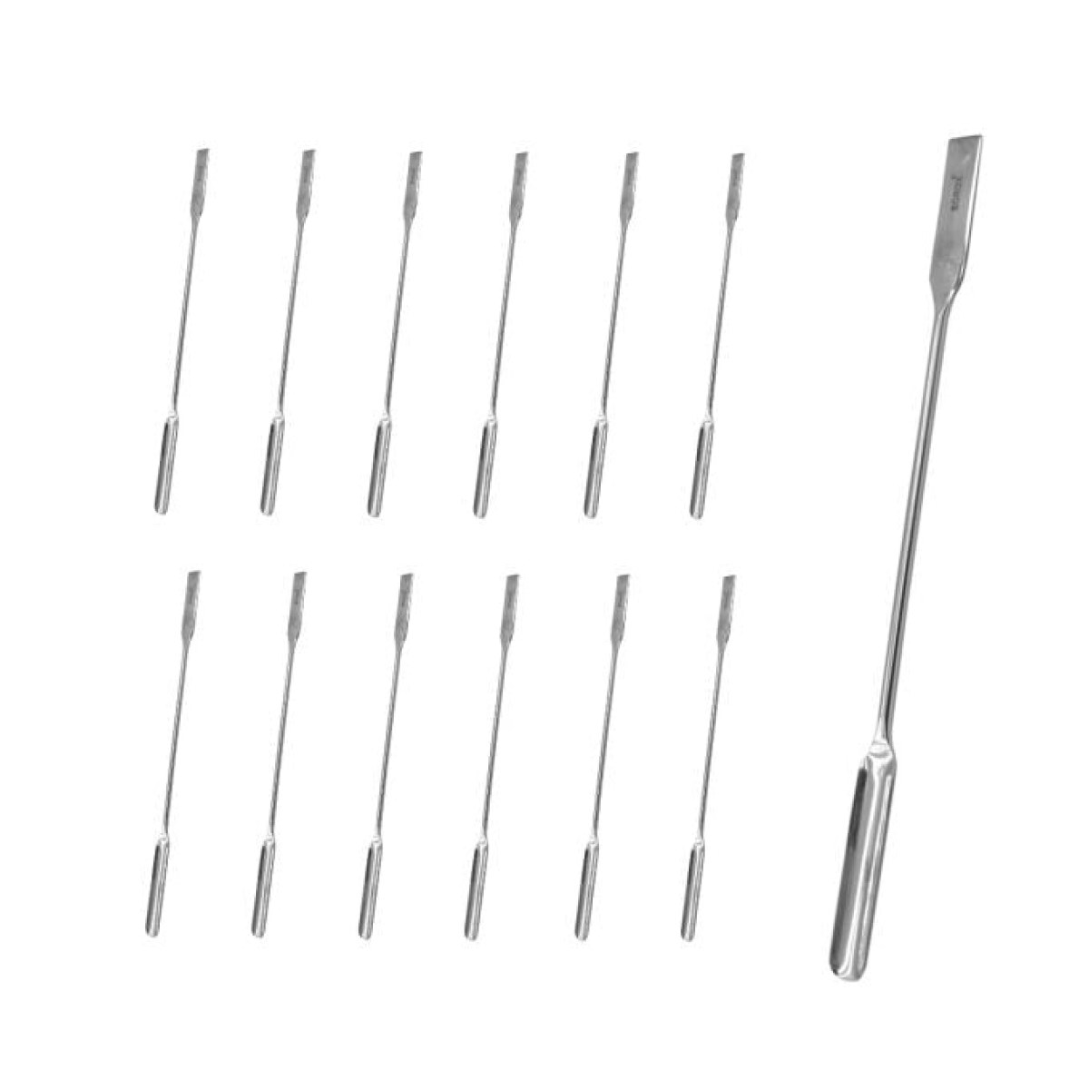 Borox Metal Spatül Oluklu 21 cm - Paslanmaz Çelik Spatula - 12 Adet Toptan