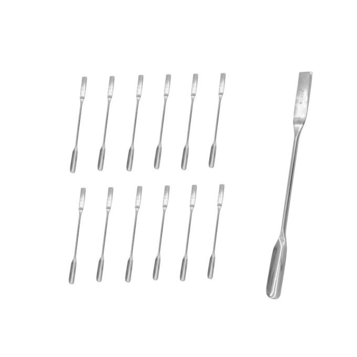 Borox Metal Spatül Oluklu 15 cm - Paslanmaz Çelik Spatula - 12 Adet Toptan