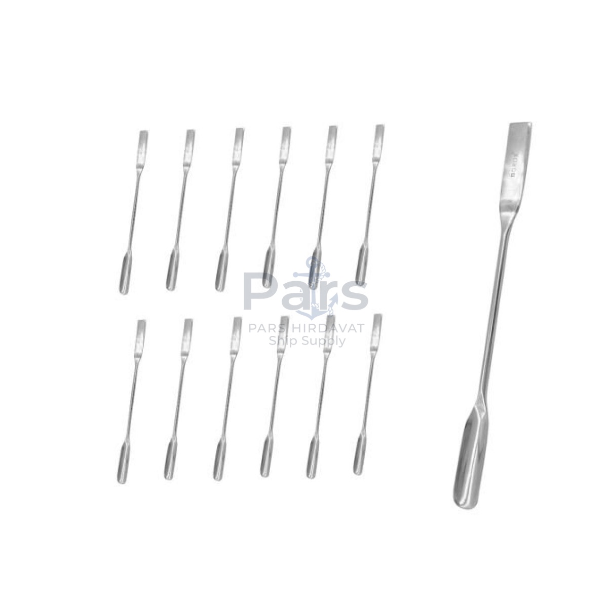 Borox Metal Spatül Oluklu 15 cm - Stainless Steel Spatula - 12 pcs Toptan