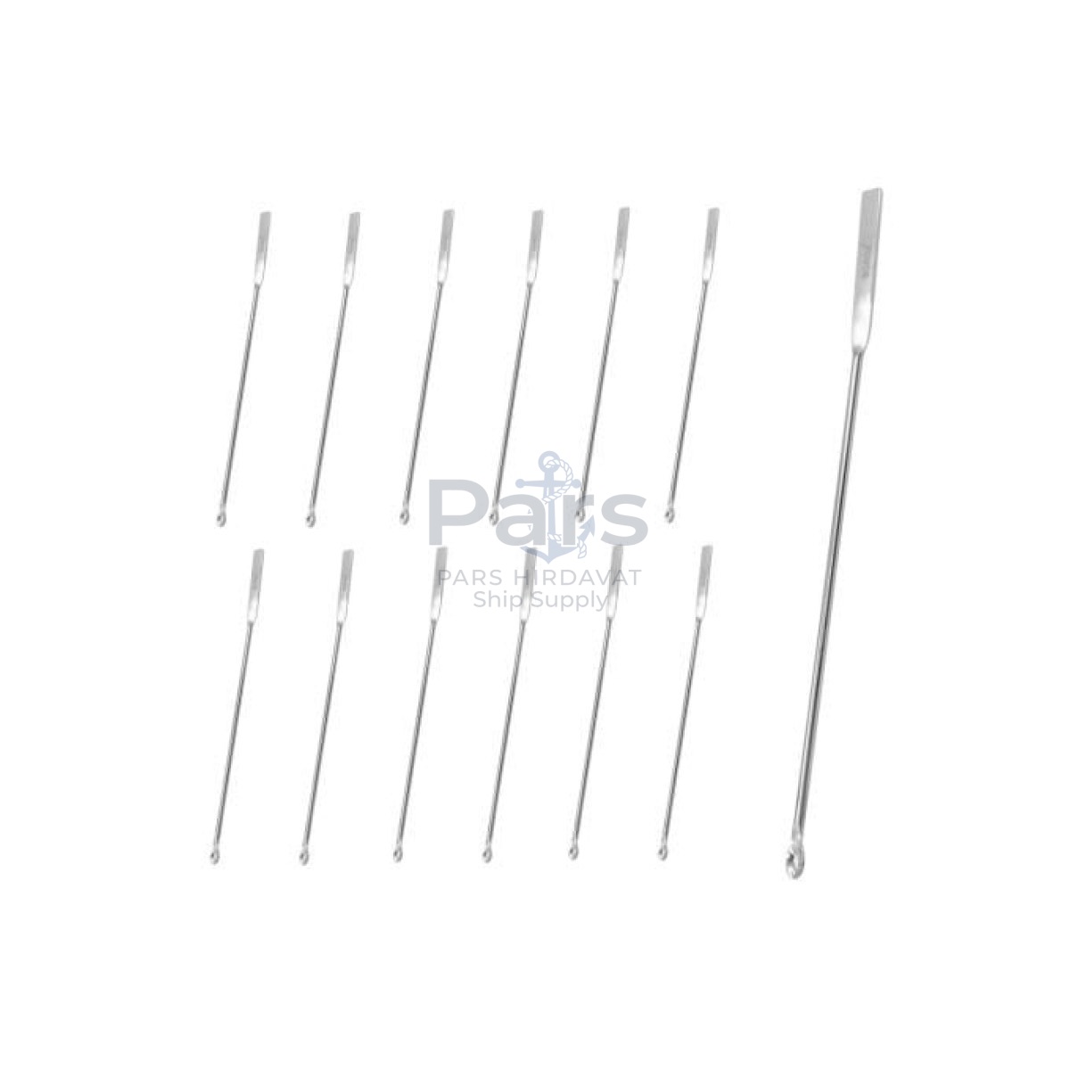 Borox Metal Spatül Mikro Kaşıklı 18 cm - Stainless Steel Spatula - 12 pcs Toptan
